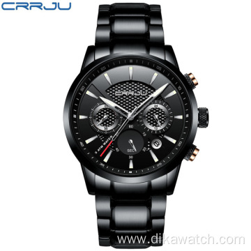 CRRJU Men Watch 30m Waterproof Watch Top Brand Luxury Steel Watch Chronograph Male Clock Saat relojes hombre 2212